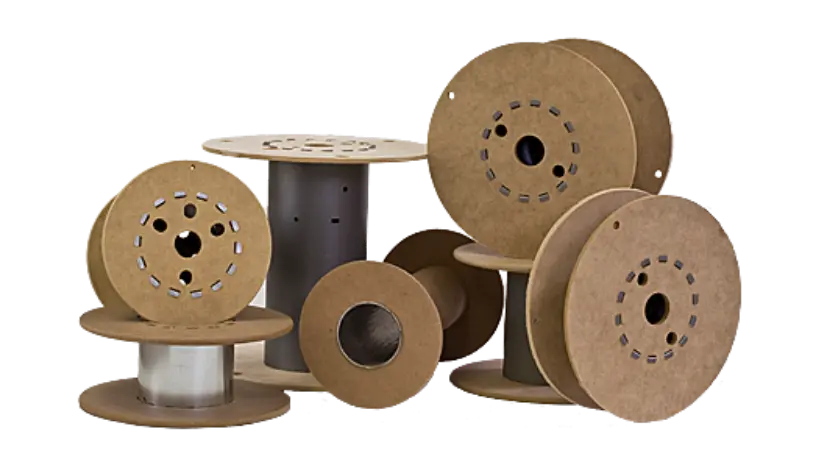 Group of fiberboard spools